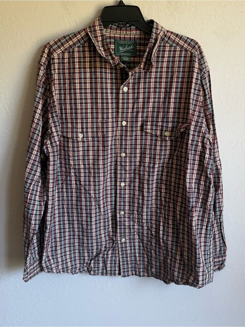 Men’s XL Multicolor Woolrich Plaid Casual Fall Normcore Long Sleeve Button Up